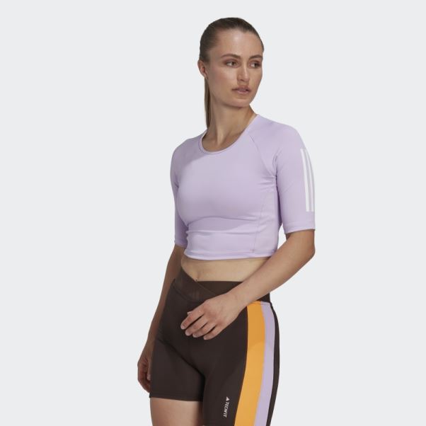 T-shirt D'entraînement Adidas Hyperglam Violet Lueur