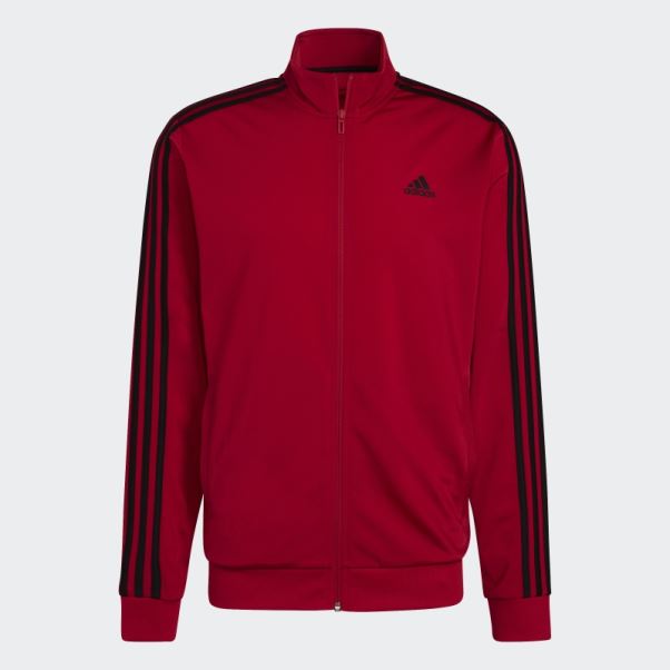 Veste De Survêtement Essentials Warm-up à 3 Bandes Adidas écarlate