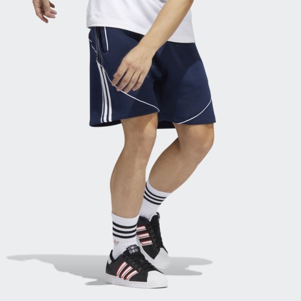 Adidas Short Bleu Marine En Polaire Sst