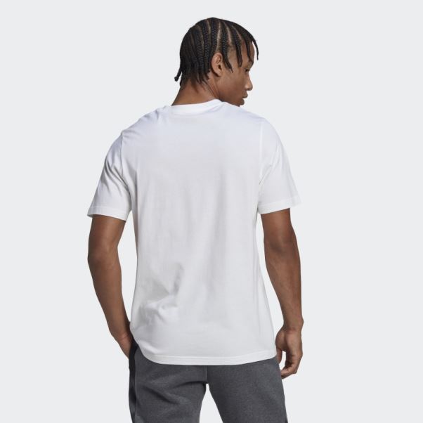 T-shirt Imprimé Camouflage Adidas Essentials Blanc