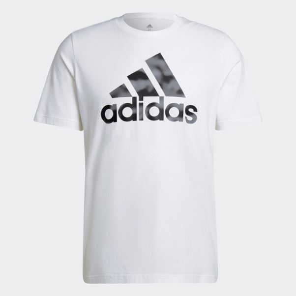 T-shirt Imprimé Camouflage Adidas Essentials Blanc