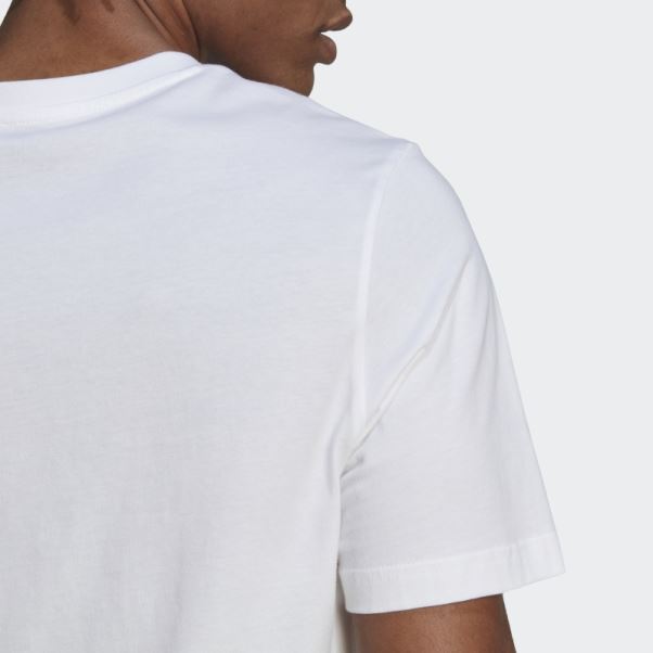 T-shirt Imprimé Camouflage Adidas Essentials Blanc