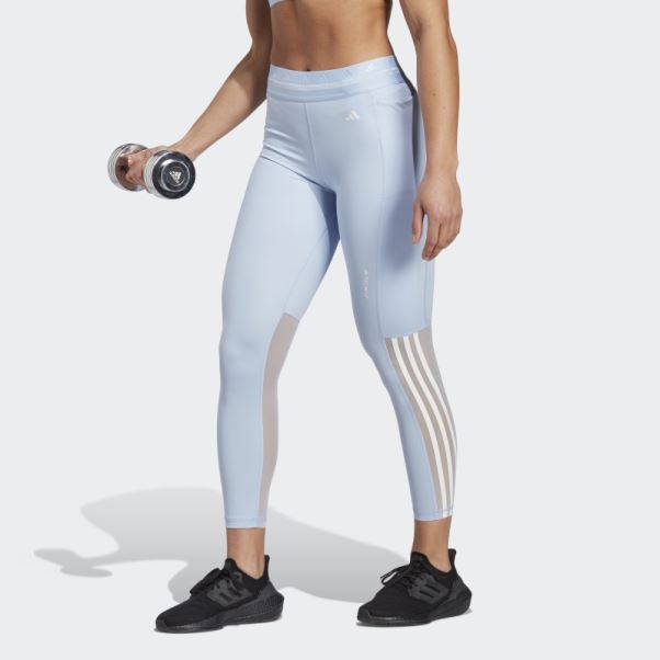 Legging Techfit Hyperglam 7/8 Adidas Bleu Aube