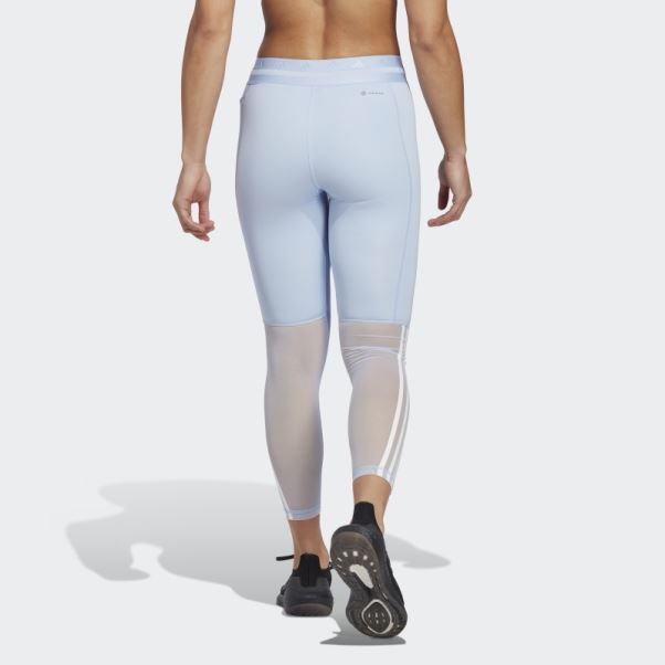 Legging Techfit Hyperglam 7/8 Adidas Bleu Aube