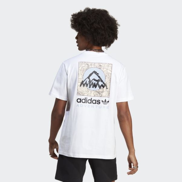 T-shirt Adidas Aventure Montagne Dos Blanc