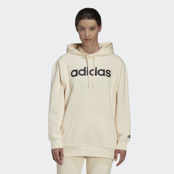 Sweat à Capuche Oversize En Molleton Essentials Adidas Ecru Tint