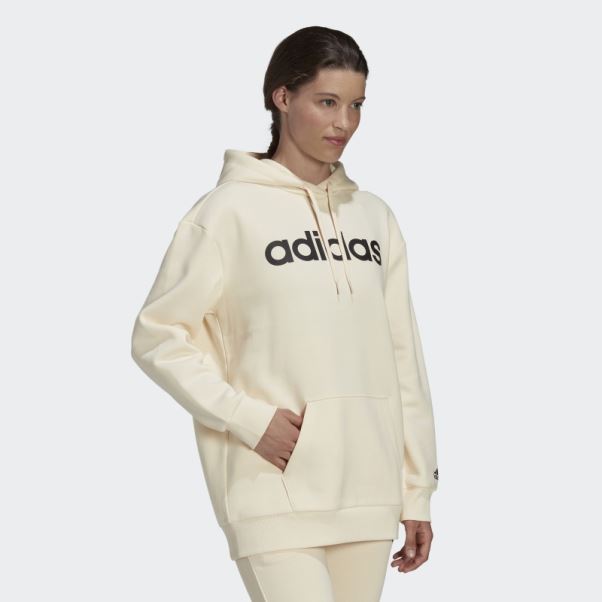 Sweat à Capuche Oversize En Molleton Essentials Adidas Ecru Tint
