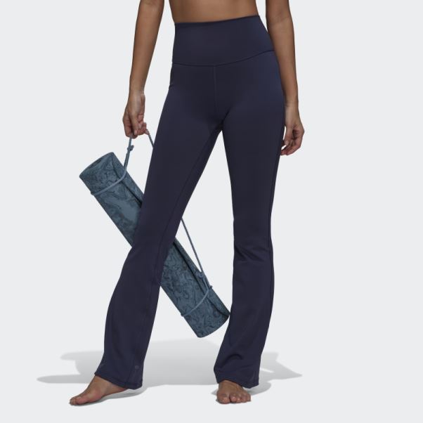 Leggings évasés Adidas Yoga Studio Bleu Marine