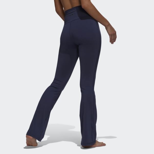 Leggings évasés Adidas Yoga Studio Bleu Marine