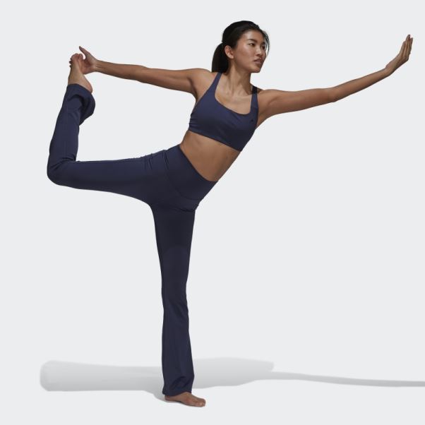 Leggings évasés Adidas Yoga Studio Bleu Marine