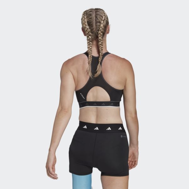Soutien-gorge Techfit à Maintien Moyen Hyperglam Powerreact Noir Adidas