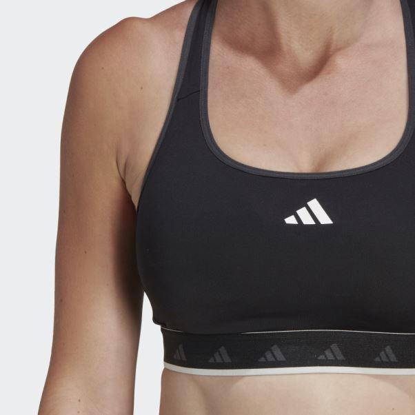 Soutien-gorge Techfit à Maintien Moyen Hyperglam Powerreact Noir Adidas