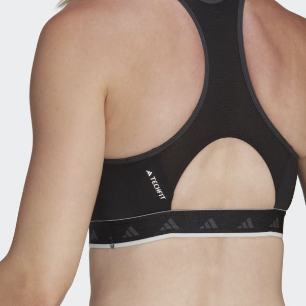 Soutien-gorge Techfit à Maintien Moyen Hyperglam Powerreact Noir Adidas