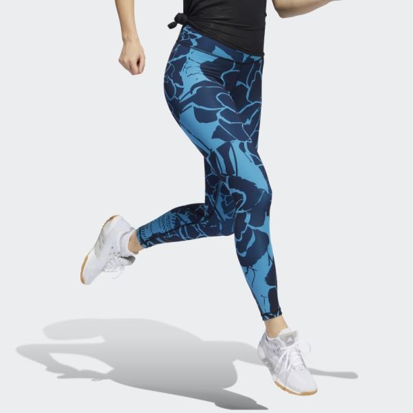 Adidas Legging Optime Superher Training 7/8 Bleu Craft