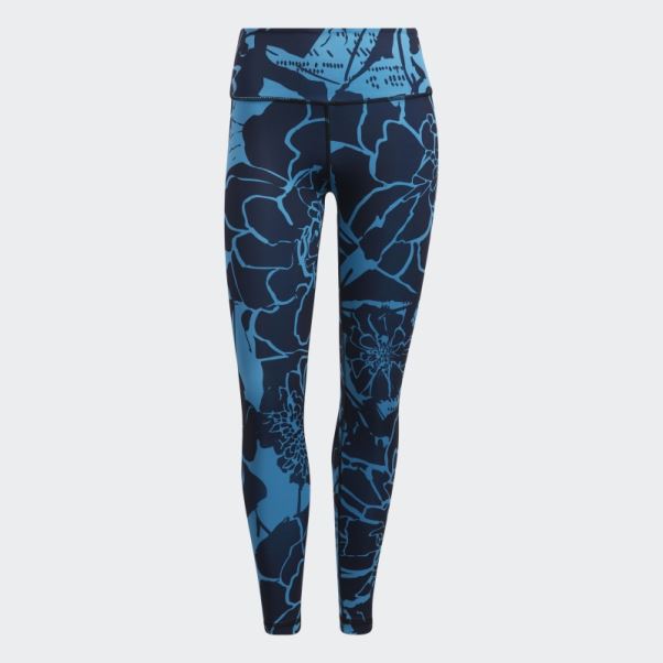 Adidas Legging Optime Superher Training 7/8 Bleu Craft