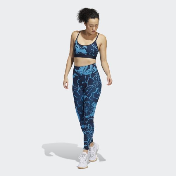Adidas Legging Optime Superher Training 7/8 Bleu Craft