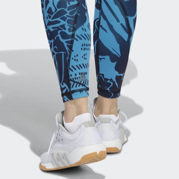 Adidas Legging Optime Superher Training 7/8 Bleu Craft