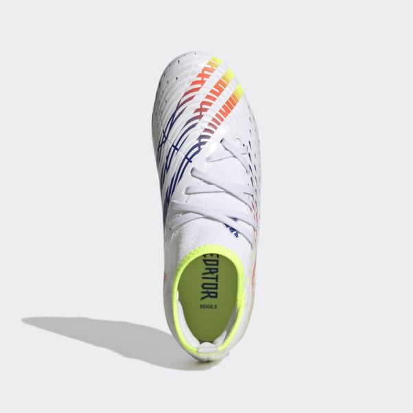 Predator Edge.3 Chaussures De Sol Ferme Adidas Blanc