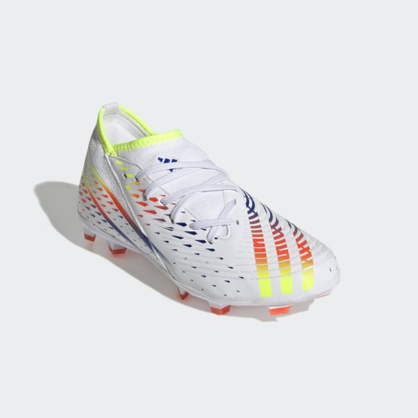 Predator Edge.3 Chaussures De Sol Ferme Adidas Blanc