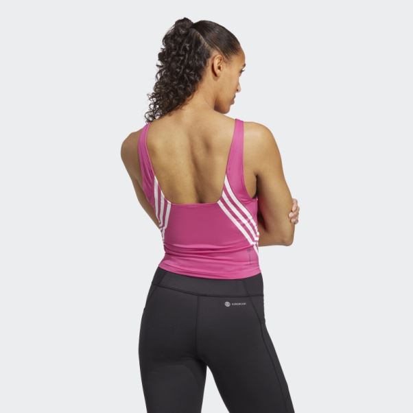 Adidas Train Icons Débardeur 3 Bandes Fuchsia