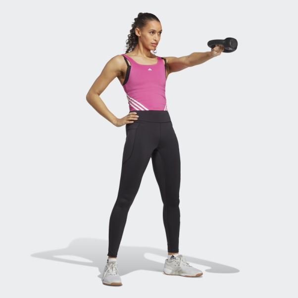 Adidas Train Icons Débardeur 3 Bandes Fuchsia