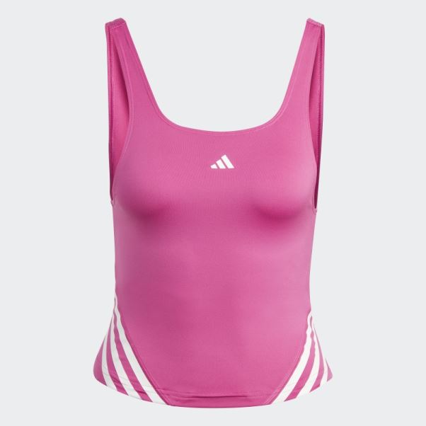 Adidas Train Icons Débardeur 3 Bandes Fuchsia