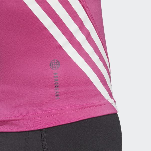 Adidas Train Icons Débardeur 3 Bandes Fuchsia