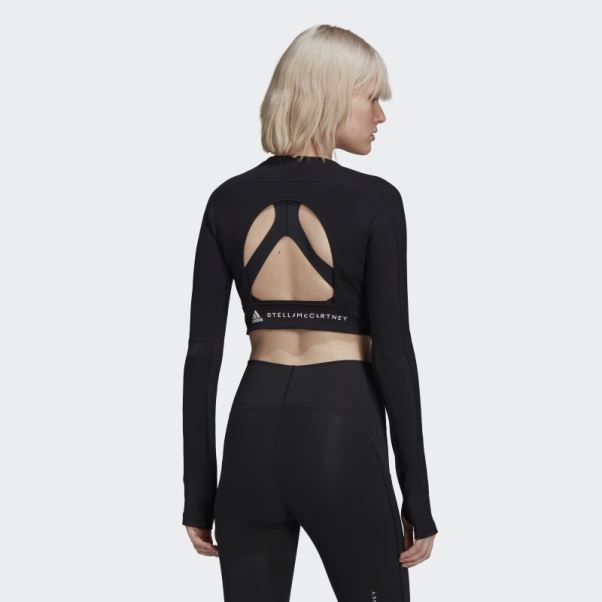 Adidas By Stella Mccartney Truestrength Cropped Manches Longues Noir Chaud