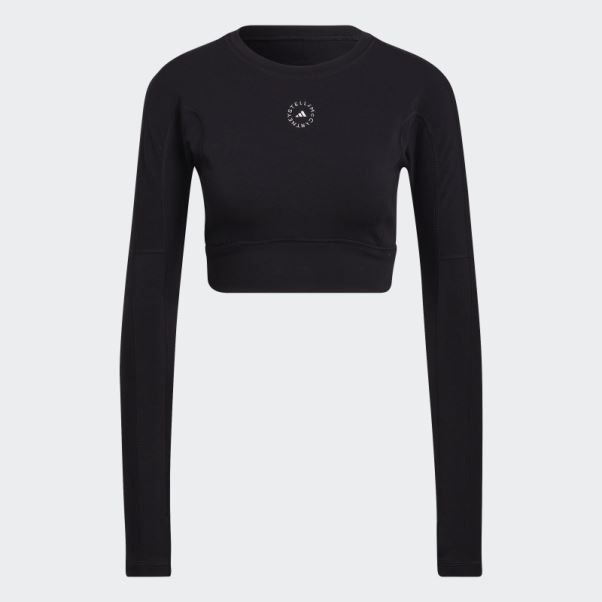 Adidas By Stella Mccartney Truestrength Cropped Manches Longues Noir Chaud