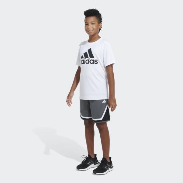 Short De Basket 23 Gris Moyen Adidas