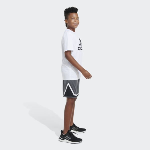 Short De Basket 23 Gris Moyen Adidas