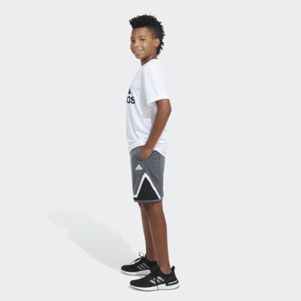 Short De Basket 23 Gris Moyen Adidas