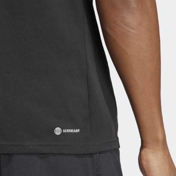Adidas Aeroready Tennis Roland Garros Graphique T-shirt Noir