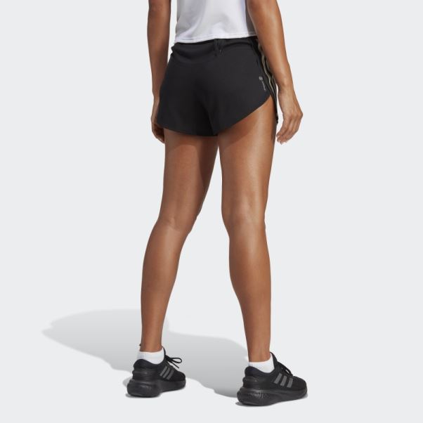 Run Icon 3-stripes Short De Course à Faible Teneur En Carbone Noir Adidas