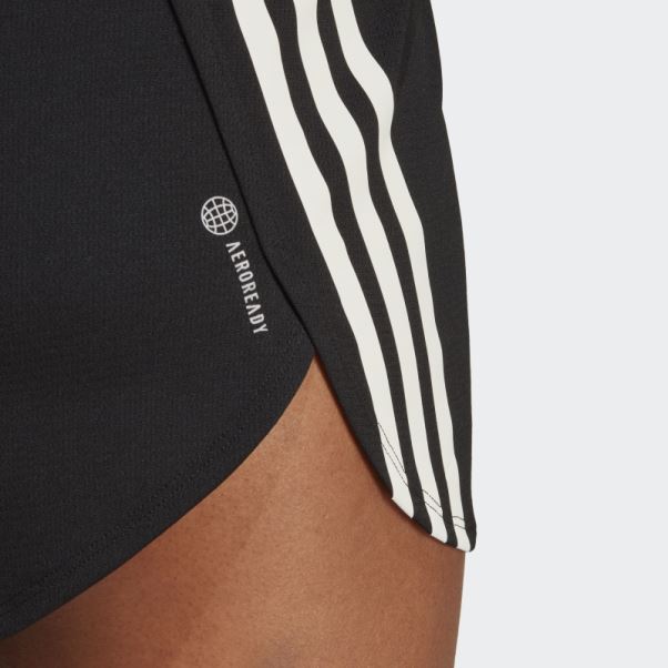 Run Icon 3-stripes Short De Course à Faible Teneur En Carbone Noir Adidas