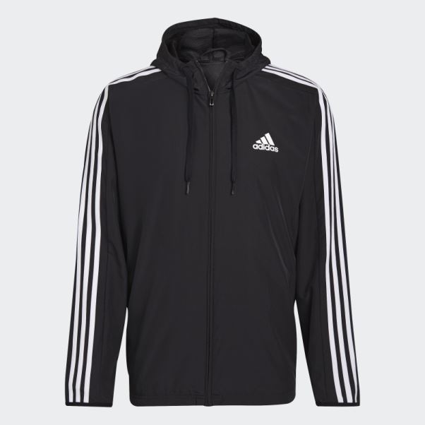 Coupe-vent Adidas Essentials Woven 3-stripes Noir