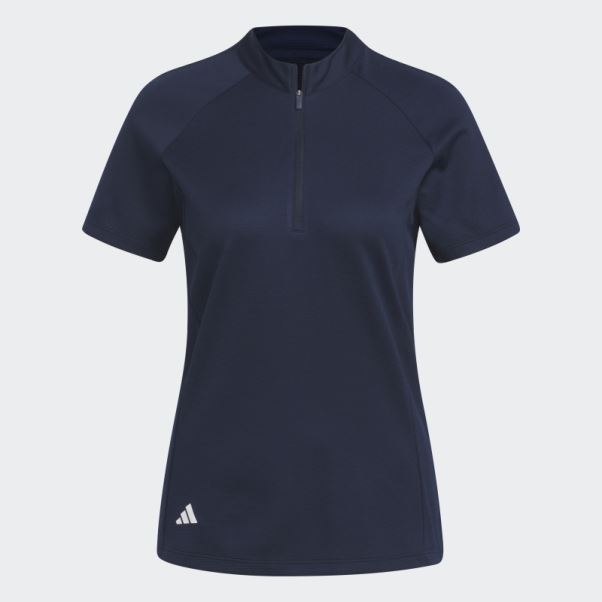 Polo De Golf Texturé Adidas Bleu Marine