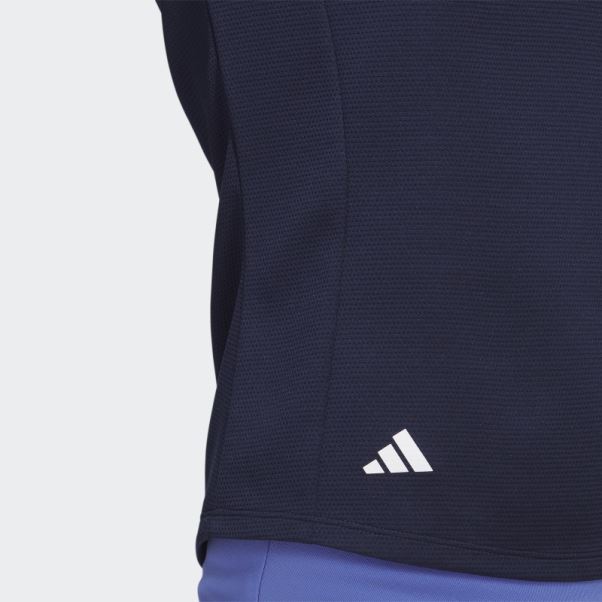 Polo De Golf Texturé Adidas Bleu Marine