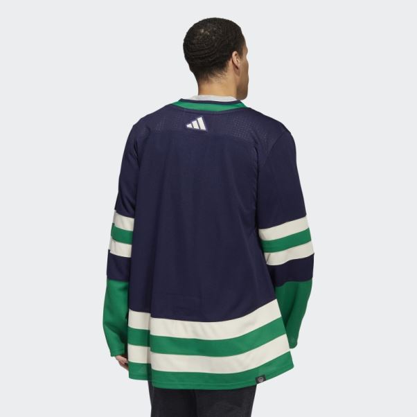 Maillot Adidas Bleu Marine 09 Ccm-sld Canucks Authentique Reverse Retro Wordmark