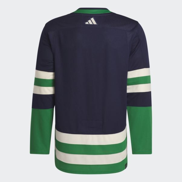 Maillot Adidas Bleu Marine 09 Ccm-sld Canucks Authentique Reverse Retro Wordmark