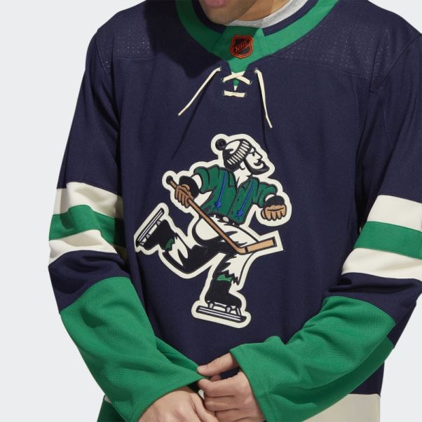 Maillot Adidas Bleu Marine 09 Ccm-sld Canucks Authentique Reverse Retro Wordmark