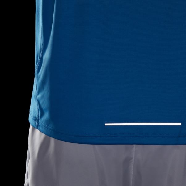 Adidas Possède La Course 1/2 Zip T-shirt à Manches Longues Bleu Rush