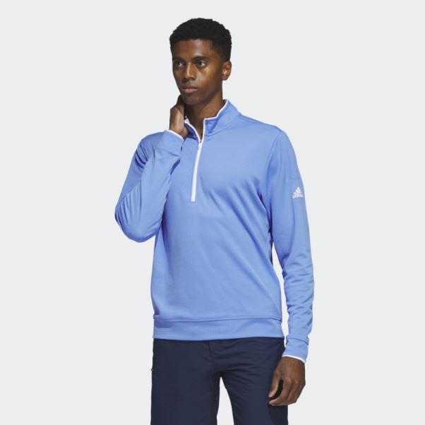 Adidas Pull Quart De Zip Bleu