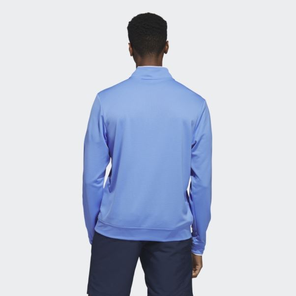 Adidas Pull Quart De Zip Bleu