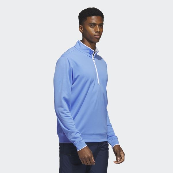 Adidas Pull Quart De Zip Bleu