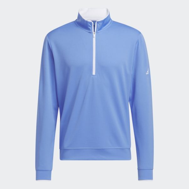 Adidas Pull Quart De Zip Bleu