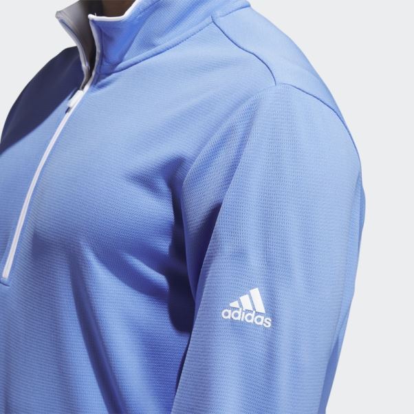 Adidas Pull Quart De Zip Bleu