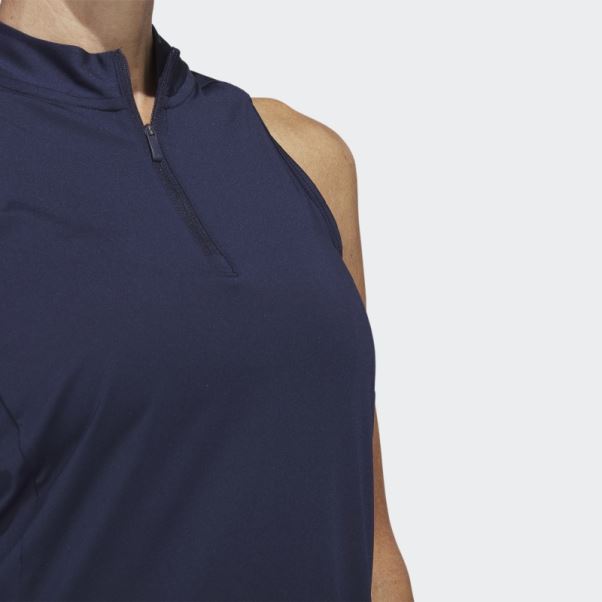 Adidas Polo Bleu Marine Sans Manches à Dos Nageur