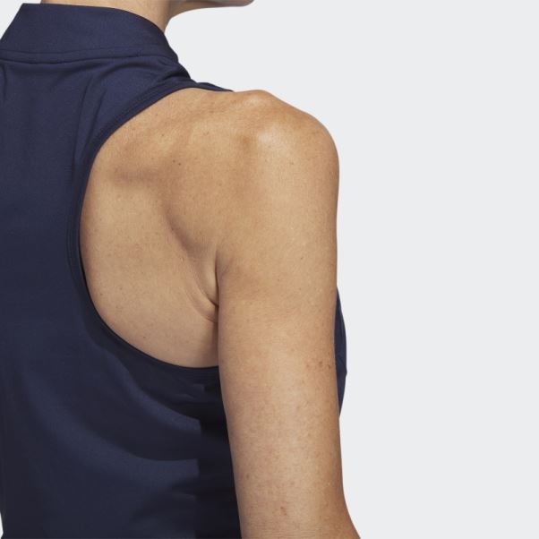 Adidas Polo Bleu Marine Sans Manches à Dos Nageur