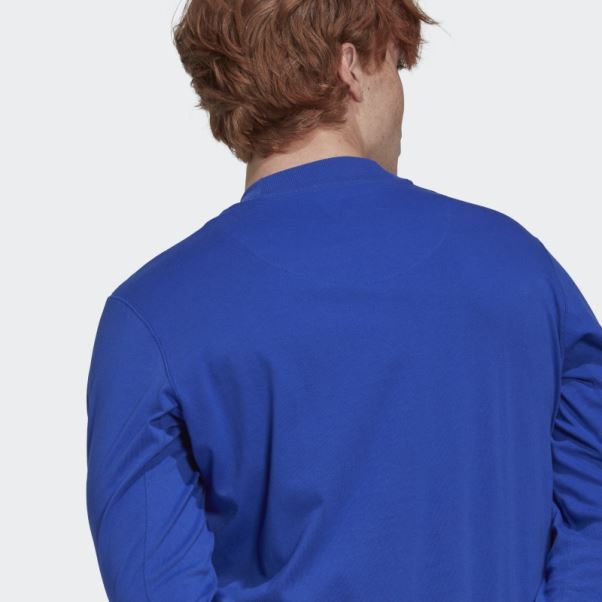 Tee Shirt Manches Longues Adidas Bleu